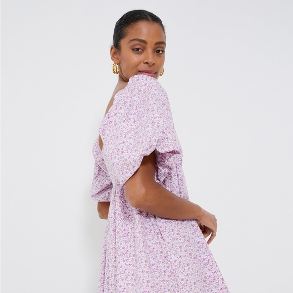 Tuckernuck Hyacinth House Purple Floral Bartlett Mini Dress - Picture 2 of 2